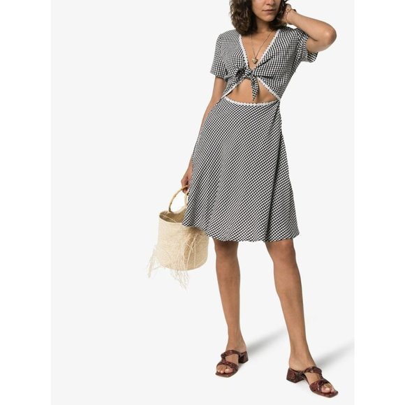 NWT Solid & Striped x Revolve | Black & White Gingham Cutout Dress Large - Picture 5 of 12